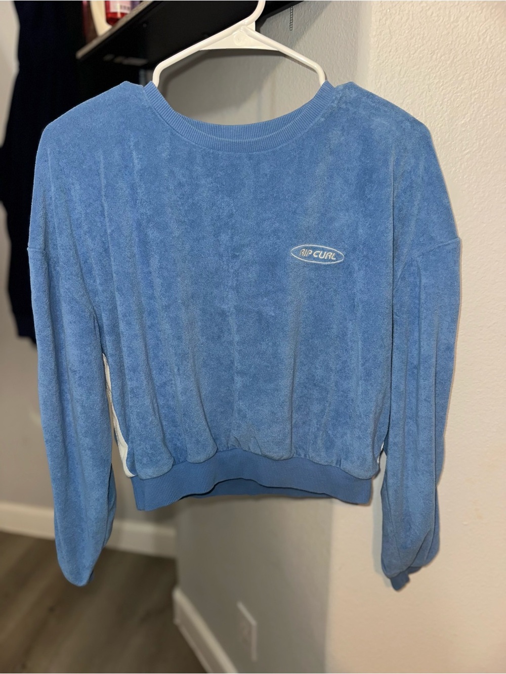 Rip Curl Light Blue Terry Cropped Sweatshirt